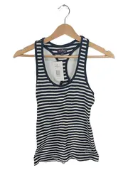 Vorschaubild 1 von Damen Top Tanktop Ringerrücken gestreift blau weiß Gr. XS