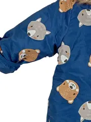 Vorschaubild 5 von Baby Schneeanzug Overall Gr. 50/56 Blau Bärenmotiv Kapuze Winter Warm