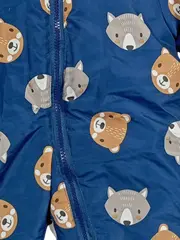Vorschaubild 4 von Baby Schneeanzug Overall Gr. 50/56 Blau Bärenmotiv Kapuze Winter Warm