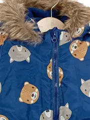 Vorschaubild 3 von Baby Schneeanzug Overall Gr. 50/56 Blau Bärenmotiv Kapuze Winter Warm