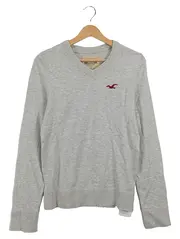 Vorschaubild 1 von Pullover Herren Gr. 48/M Grau Casual Baumwolle V-Ausschnitt