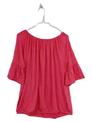 Vorschaubild 1 von Damen Top Off-Shoulder Glockenärmel Rosa Gr. 42/XL