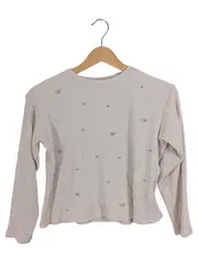 Vorschaubild 1 von Mädchen Pullover Gr. 152 Beige Rippstrick Strass Langarm
