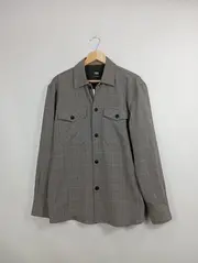 Vorschaubild 2 von Herren Freizeithemd Kariert Braun Gr. M Langarm Casual Polyester