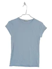 Vorschaubild 1 von Damen T-Shirt Basic Hellblau Gr. 38/M Kurzarm Rundhals