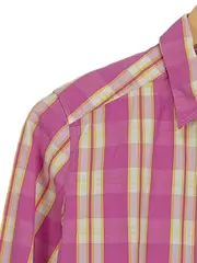 Vorschaubild 3 von Hemdbluse Damen Kariert Rosa Baumwolle Langarm Gr. 36 S