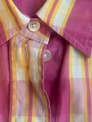 Vorschaubild 4 von Hemdbluse Damen Kariert Rosa Baumwolle Langarm Gr. 36 S