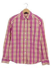 Vorschaubild 1 von Hemdbluse Damen Kariert Rosa Baumwolle Langarm Gr. 36 S