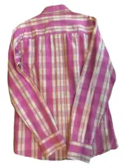 Vorschaubild 5 von Hemdbluse Damen Kariert Rosa Baumwolle Langarm Gr. 36 S
