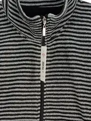 Vorschaubild 5 von CANDA Damen Fleecejacke Gr. M grau schwarz gestreift Reißverschluss