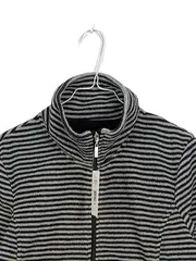 Vorschaubild 3 von CANDA Damen Fleecejacke Gr. M grau schwarz gestreift Reißverschluss