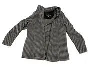 Vorschaubild 2 von CANDA Damen Fleecejacke Gr. M grau schwarz gestreift Reißverschluss