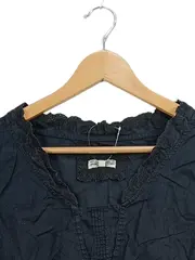 Vorschaubild 3 von Damen Bluse Gr. 38 Schwarz Baumwolle Spitze Lochstickerei