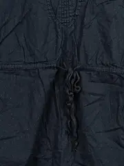 Vorschaubild 5 von Damen Bluse Gr. 38 Schwarz Baumwolle Spitze Lochstickerei