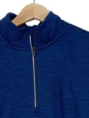 Vorschaubild 3 von Damen Sport Pullover Gr. M Blau Meliert Half-Zip Langarm