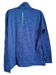 Vorschaubild 2 von Damen Sport Pullover Gr. M Blau Meliert Half-Zip Langarm