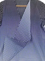 Vorschaubild 2 von Damen Bluse Kariert Blau Asymmetrisch Gr. 36/S Baumwolle