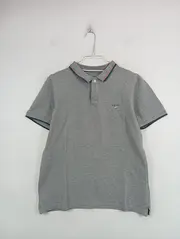 Vorschaubild 2 von Herren Poloshirt Gr. M Grau Meliert Slim Fit Kurzarm