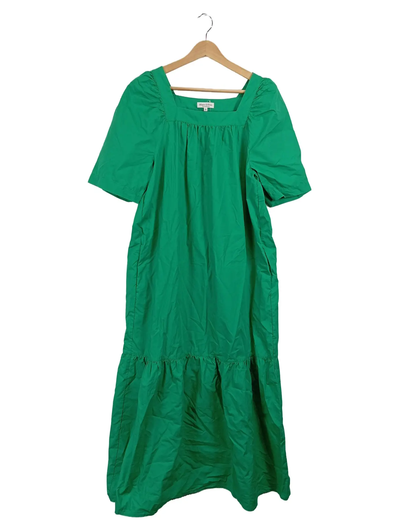 MARC O'POLO Maxikleid Damen Freizeitkleid Baumwolle Lyocell Grün Gr. 38