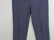 Vorschaubild 3 von Damen Stoffhose Blau Meliert Business Gr. 42 L30 Polyester Viskose Leinen
