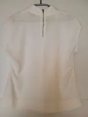 Vorschaubild 2 von Damen Bluse Gr. 36 Weiß Elegant Wasserfallkragen Ärmellos