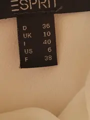 Vorschaubild 4 von Damen Bluse Gr. 36 Weiß Elegant Wasserfallkragen Ärmellos