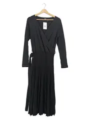 Vorschaubild 1 von Black Label Damen Strickkleid Wickelkleid Gr. M/38 Schwarz Glitzer