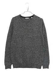 Vorschaubild 1 von Herren Pullover Basic Strick Baumwolle Grau Mel. Gr. S