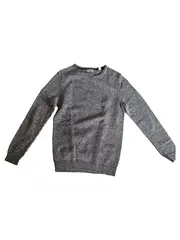 Vorschaubild 2 von Herren Pullover Basic Strick Baumwolle Grau Mel. Gr. S