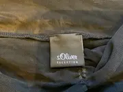 Vorschaubild 5 von Selection Mesh Shirt Langarm Gr. 40 L Schwarz Perlen Raffung Elegant