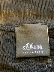 Vorschaubild 4 von Selection Mesh Shirt Langarm Gr. 40 L Schwarz Perlen Raffung Elegant