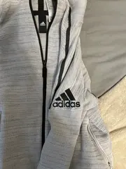 Vorschaubild 2 von Damen Trainingsjacke Kapuze Grau Meliert Gr. 34/36 S Sportjacke