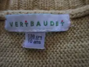 Vorschaubild 5 von Mädchen Pullover Kurzarm Strick Gr. 138 Gelb Baumwolle V-Ausschnitt