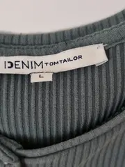 Vorschaubild 2 von Damen Langarmshirt Henley Gr. 40/L Grün Rippstrick Viskose Casual