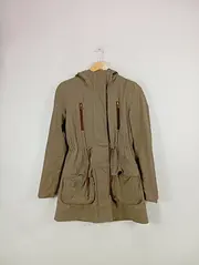 Vorschaubild 2 von Damen Parka Jacke mit Kapuze Gr. 34 Oliv Casual Freizeitjacke