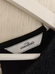 Vorschaubild 4 von Damen T-Shirt Gr. 40/42 Schwarz Rüschenärmel Raffung Baumwolle