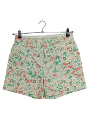 Vorschaubild 1 von EDC Damen Shorts Blumenmuster Baumwolle Casual Freizeit Beige Gr. XS