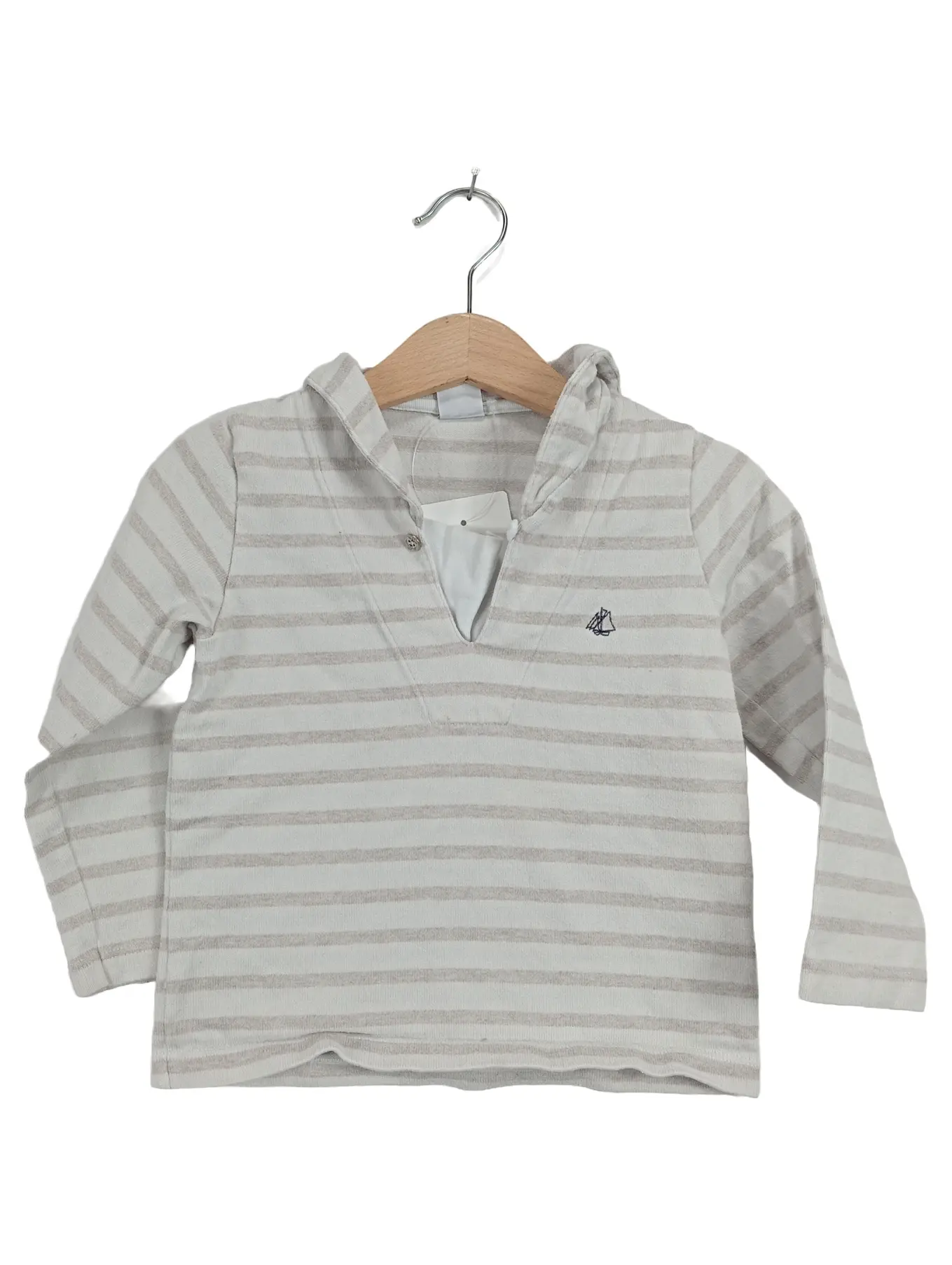 PETIT BATEAU Langarmshirt Kinder Gestreift Maritim Baumwolle Gr. 98