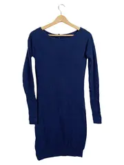 Vorschaubild 1 von Benetton Strickkleid Damen Kleid Langarm Wolle Gr. 38 Blau Basic Winter