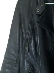 Vorschaubild 4 von Damen Lederjacke Bikerjacke Schwarz Gr. L 42