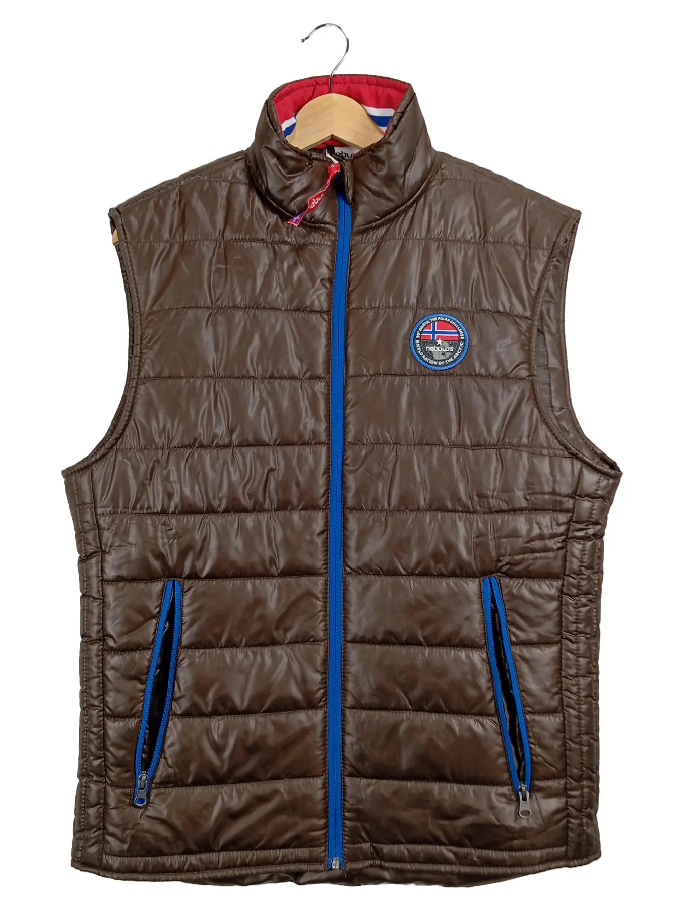 NEBULUS Steppweste Herren Weste Gr. L Braun Outdoor Freizeit Bodywarmer Logo