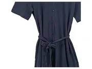 Vorschaubild 4 von Damen Blusenkleid Gr. 38 Blau Baumwolle Bindegürtel