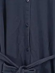 Vorschaubild 3 von Damen Blusenkleid Gr. 38 Blau Baumwolle Bindegürtel