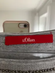 Vorschaubild 5 von Damen Langarmshirt Gr. 46 Grau Meliert Applikation Casual Basic Shirt