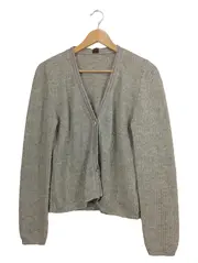 Vorschaubild 1 von Strickjacke Damen Gr. 40/L Grau Meliert Cardigan Baumwolle