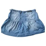 Vorschaubild 2 von Jeansrock Damen Gr. 40 Blau Minirock Rüschen Casual