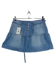 Vorschaubild 1 von Jeansrock Damen Gr. 40 Blau Minirock Rüschen Casual