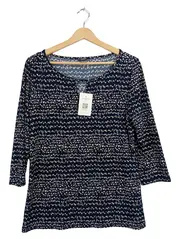 Vorschaubild 1 von Black Label Damen Bluse Gr. 40 Blau Muster 3/4-Arm