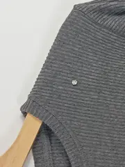 Vorschaubild 4 von Mädchen Langarmshirt Gr. 152 Grau Strass Blumen Rippstrick