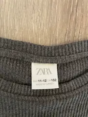 Vorschaubild 5 von Mädchen Langarmshirt Gr. 152 Grau Strass Blumen Rippstrick
